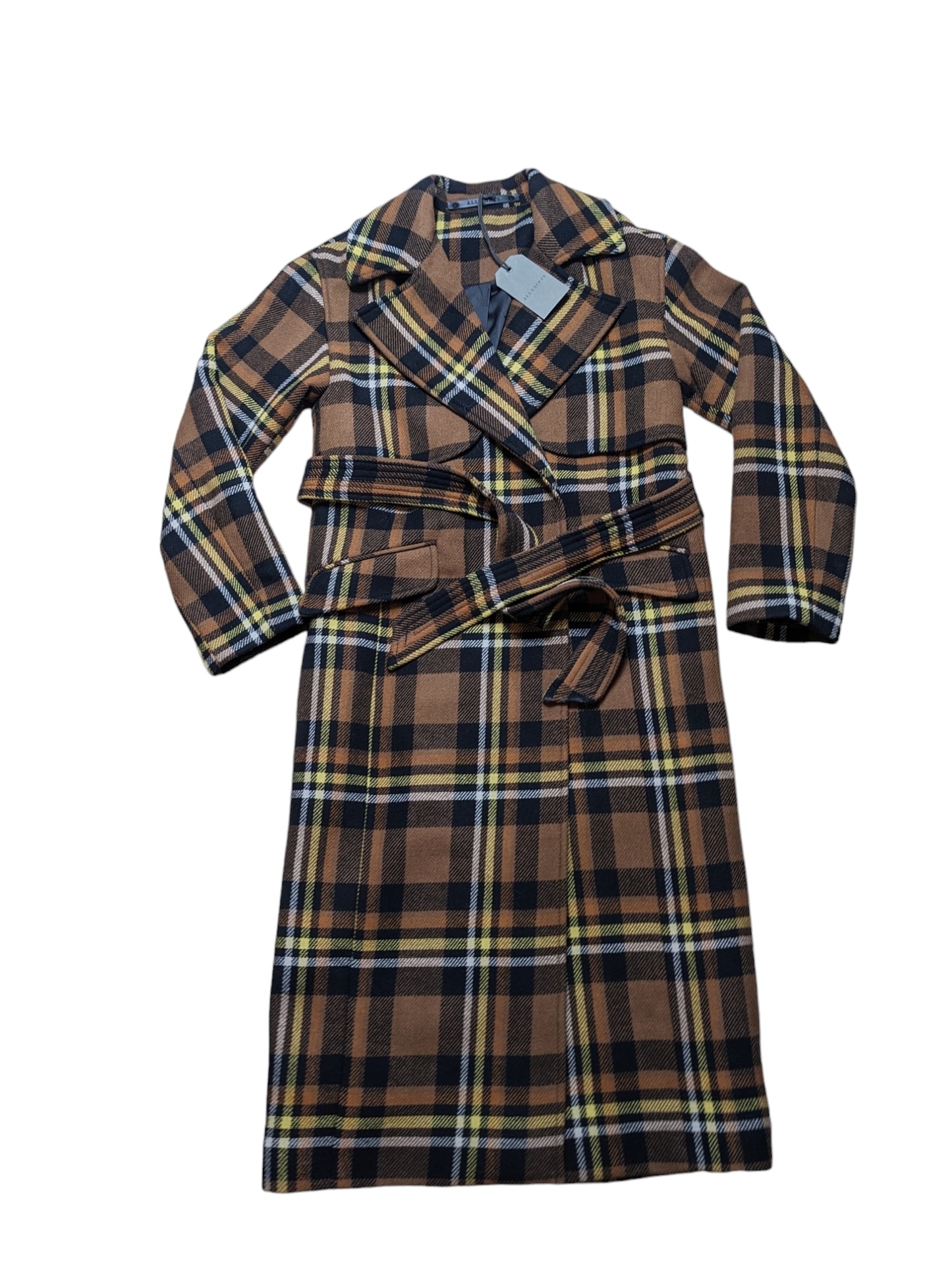 Allsaints Check Ladies Trench Coat Size 4 BNWT