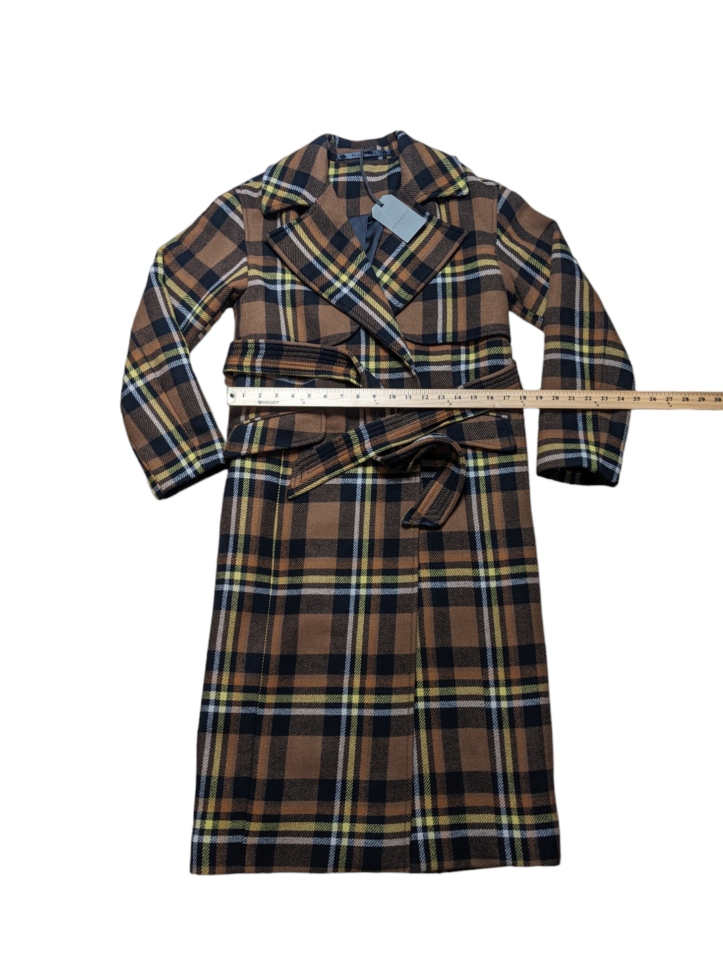 Allsaints Check Ladies Trench Coat Size 4 BNWT