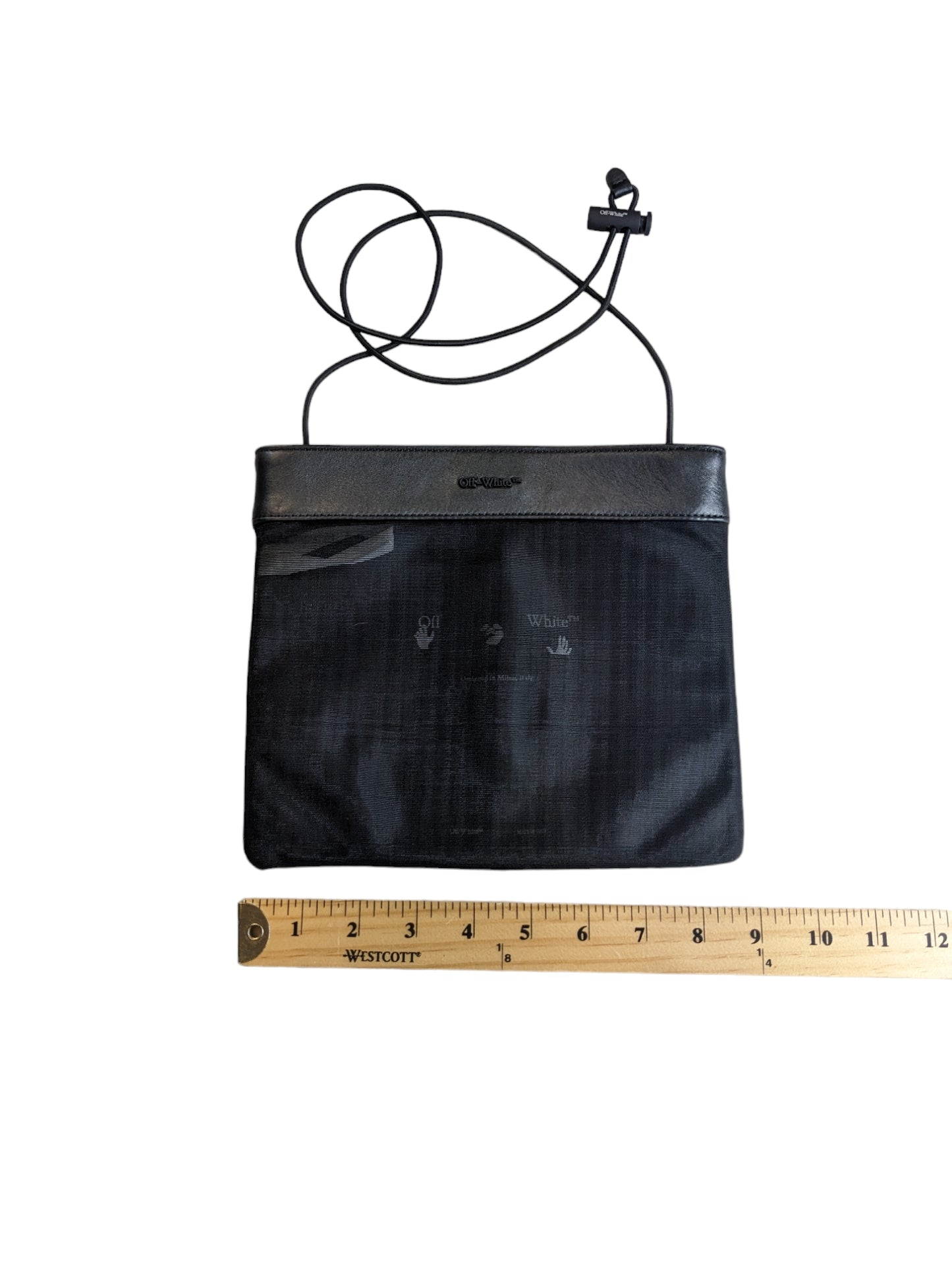 Sac bandoulière en maille avec logo blanc cassé