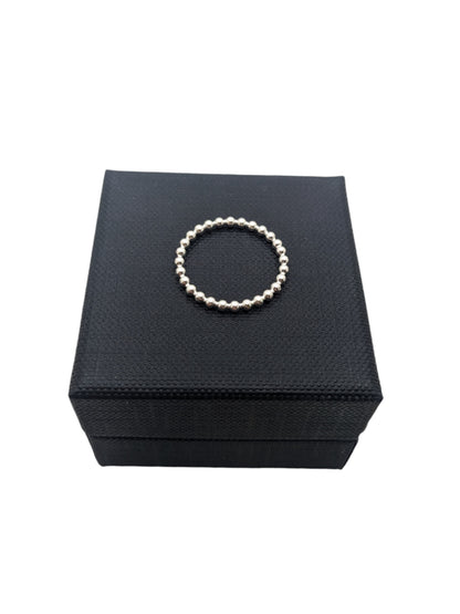 Bague en argent sterling avec perles de 2 mm