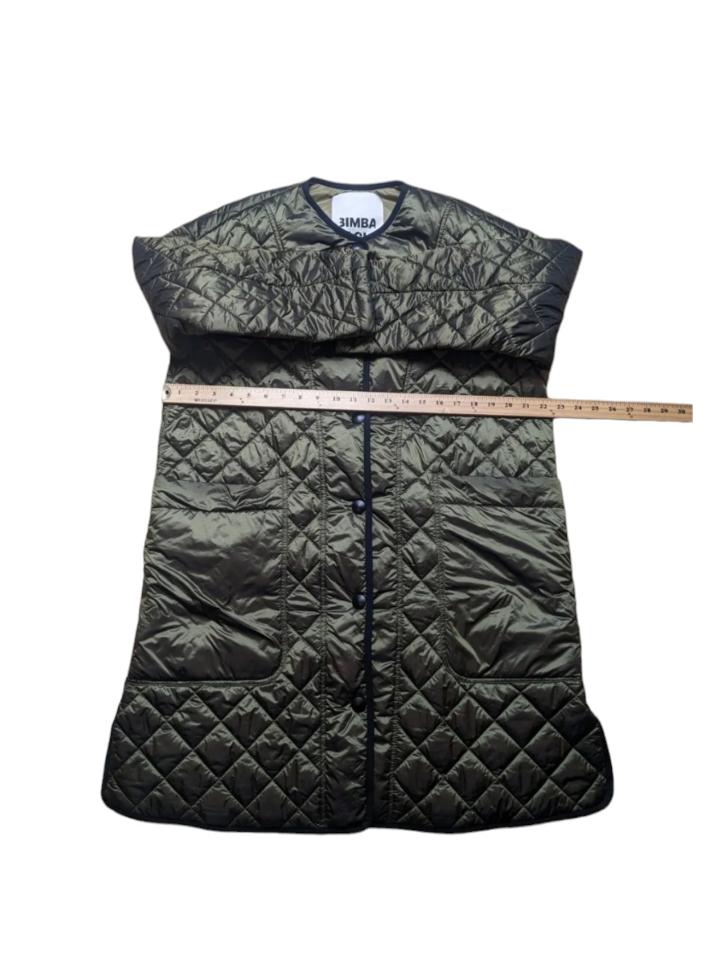 Bimba Y Lola Coat Size Small Khaki Quilted Jacket