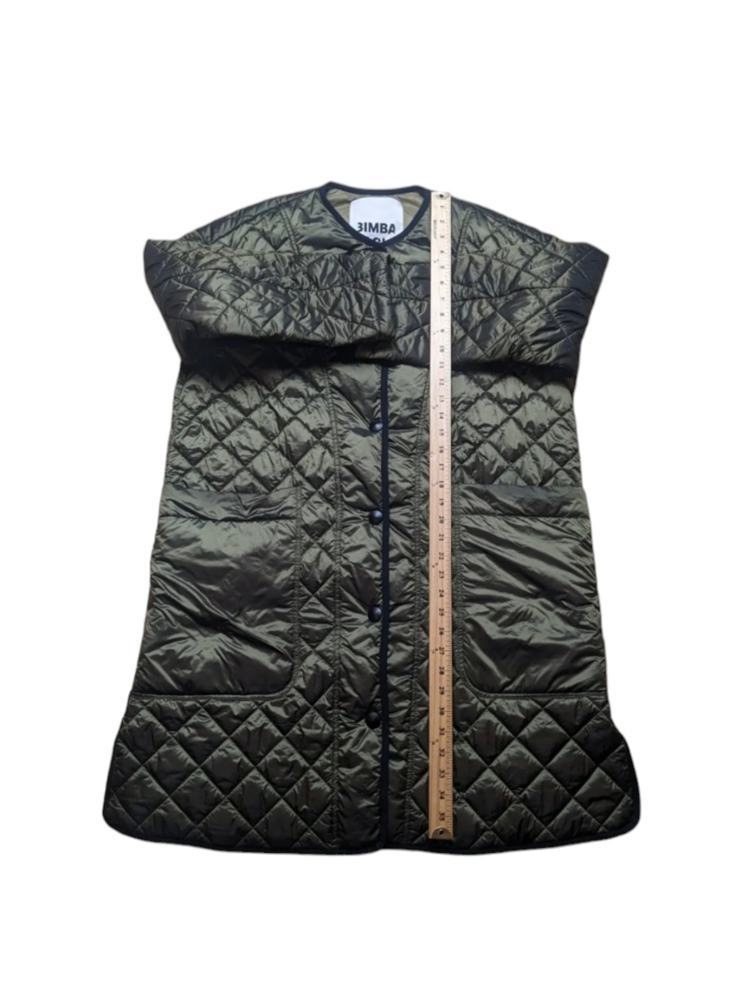 Bimba Y Lola Coat Size Small Khaki Quilted Jacket