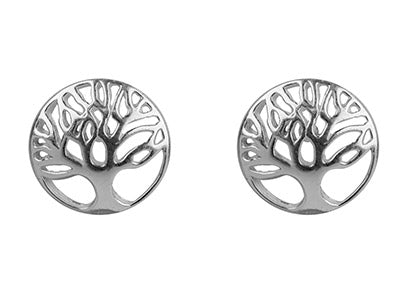Sterling Silver Earrings Tree Of Life Stud