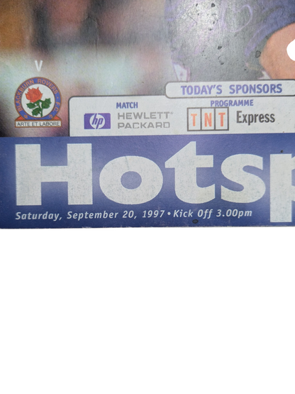 Tottenham Hotspur v Blackburn Rovers Football Programme 1997