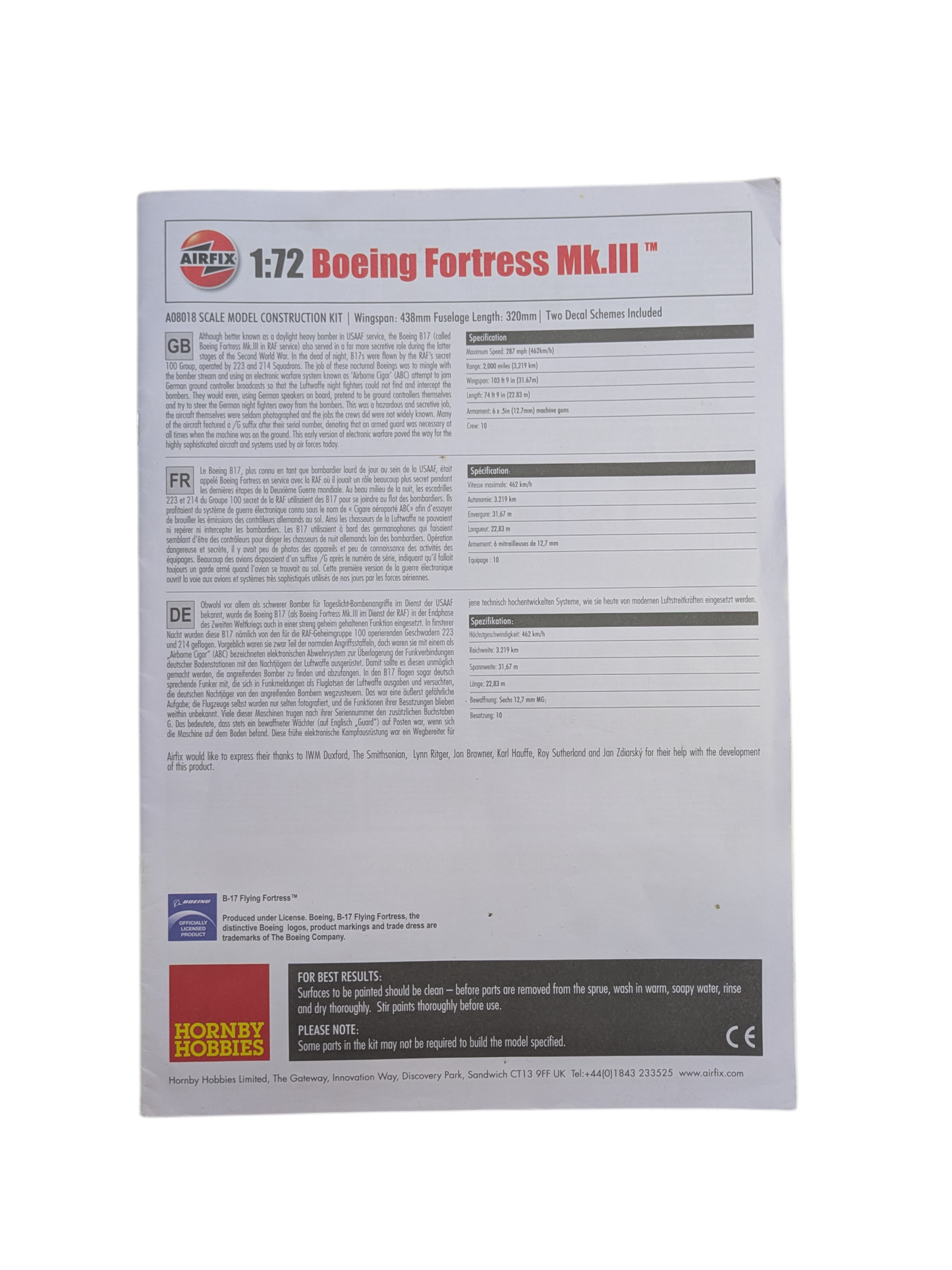 Airfix Boeing Fortress MK.3 1:72